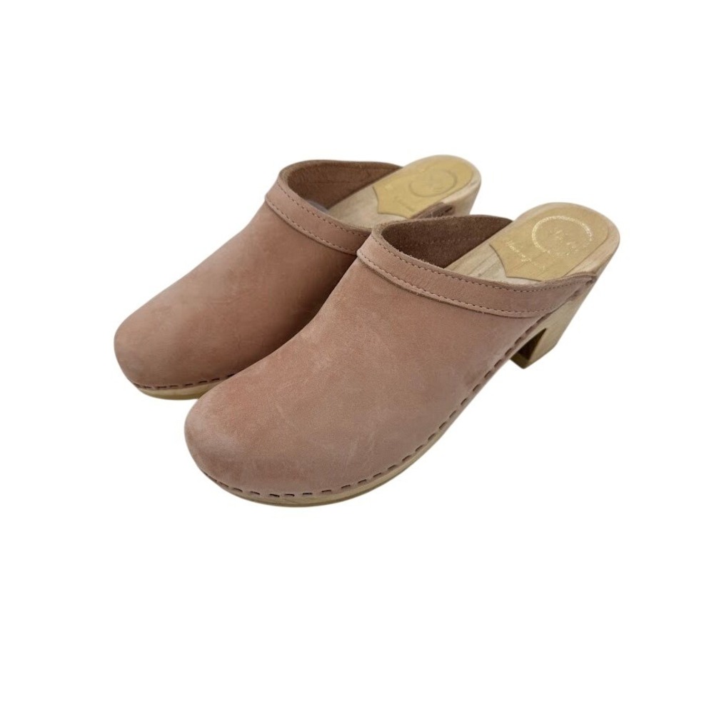 No.6 Store Old School Clogs Mid Heel in Blush Pink EU 43 Slip on Mule - Picture 2 of 11